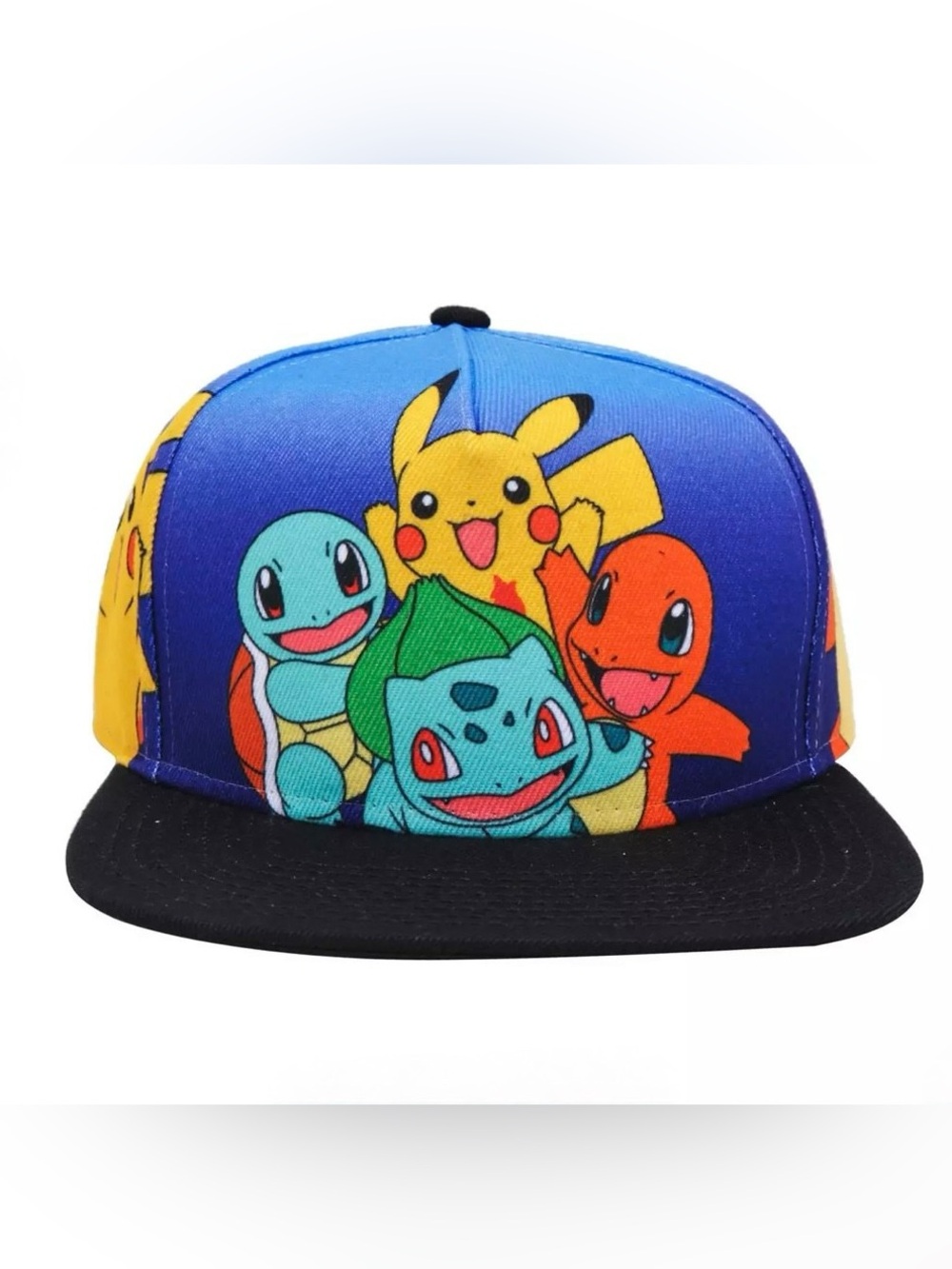 Pokemon Original Licensced 2016 Starters Blue Flat Bill Snapback Baseball Hat